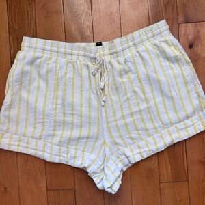 Universal Thread High Waist Yellow and White Striped Shorts